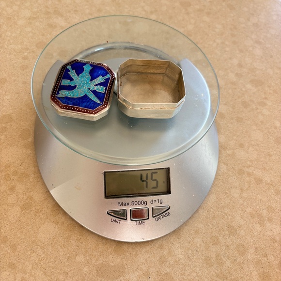 925 sterling silver handmade enamel work trinket box - Picture 10 of 10